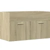 Armoire lavabo de salle de bain chêne sonoma bois d'ingénierie vidaXL