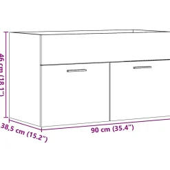 Armoire lavabo de salle de bain chêne sonoma bois d'ingénierie vidaXL