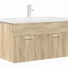 Armoire lavabo de salle de bain et vasque et robinet intégrés vidaXL