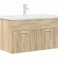 Armoire lavabo de salle de bain et vasque et robinet intégrés vidaXL