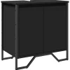 Armoire lavabo de salle de bain noir 60x35x60 cm vidaXL