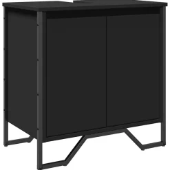 Armoire lavabo de salle de bain noir 60x35x60 cm vidaXL