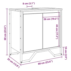 Armoire lavabo de salle de bain noir 60x35x60 cm vidaXL