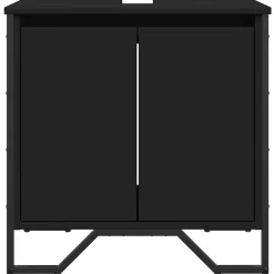 Armoire lavabo de salle de bain noir 60x35x60 cm vidaXL
