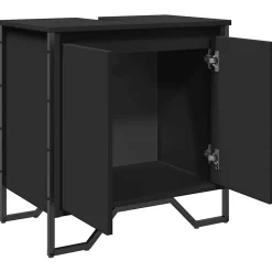 Armoire lavabo de salle de bain noir 60x35x60 cm vidaXL