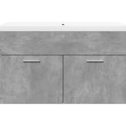 Armoire lavabo de salle de bain avec bassin intégré gris béton vidaXL
