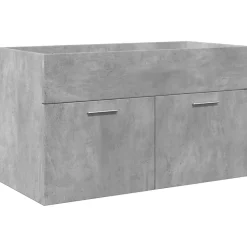 Armoire lavabo de salle de bain avec bassin intégré gris béton vidaXL