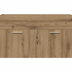 Armoire lavabo de salle de bain chêne artisanal bois ingénierie vidaXL