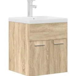 Armoire lavabo de salle de bain et vasque et robinet intégrés vidaXL
