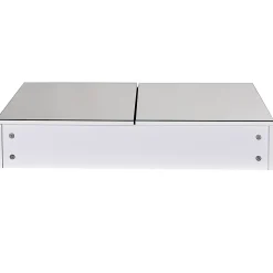 Armoire miroir de salle de bain armoire murale double portes et étagères dim. 80L x 15l x 60H cm MDF blanc