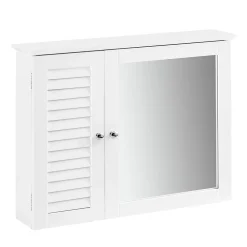 Armoire Miroir Meuble Haut de Salle de Bain Armoire Suspendue, BZR55-W, SoBuy
