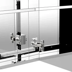 Armoire miroir rangement toilette salle de bain meuble mural dim. 60L x 12l x 55H cm acier inox.