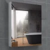 Armoire miroir salle de bain 38 cm, 1 porte, Blanc mat, Mélaminé
