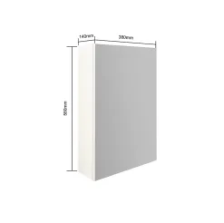 Armoire miroir salle de bain 38 cm, 1 porte, Blanc mat, Mélaminé