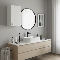 Armoire Murale 1 Porte Blanc Frêne