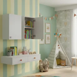 Armoire Murale 1 Porte Blanc Frêne