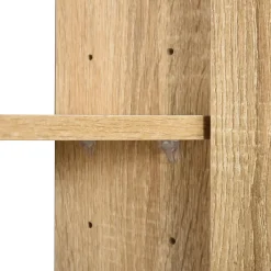 Armoire murale de rangement salle de bain avec porte miroir couleur bois de chêne dim. 60L x 15l x H76 cm