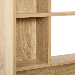 Armoire murale de rangement salle de bain avec porte miroir couleur bois de chêne dim. 60L x 15l x H76 cm