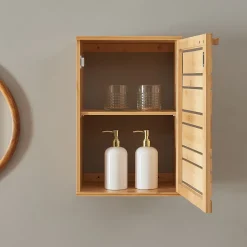 Armoire murale de salle de bain Epind bambou 50 x 33 x 20 cm naturel