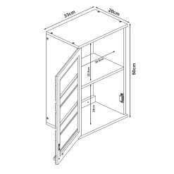 Armoire murale de salle de bain Epind bambou 50 x 33 x 20 cm naturel