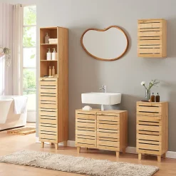 Armoire murale de salle de bain Epind bambou 50 x 33 x 20 cm naturel