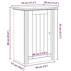 Armoire murale de salle de bain BODO gris 44x30x60 cm vidaXL