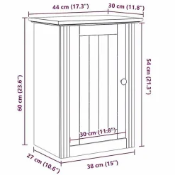 Armoire murale de salle de bain BODO gris 44x30x60 cm vidaXL