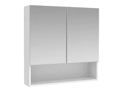 Armoire murale de salle de bain avec miroir et niche - Blanc - ZUMPA