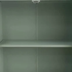 Armoire murale de salle de bain en effet bois vert avec 2 portes