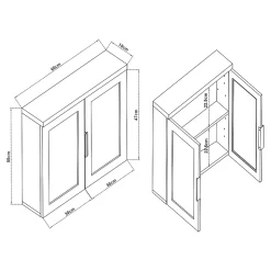 Armoire murale de salle de bain Namsskogan avec miroir 50 x 60 x 15 cm effet noyer noir en.casa