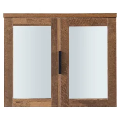 Armoire murale de salle de bain Namsskogan avec miroir 50 x 60 x 15 cm effet noyer noir en.casa