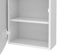 Armoire murale de salle de bain ovale avec miroir - Blanc - RURI
