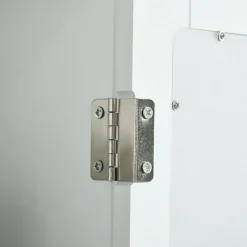 Armoire murale de salle de bain avec miroir - armoire à glace - placard de rangement toilettes - 1 porte, 2 étagères - blanc
