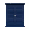 Armoire murale de salle de bain en effet bois bleu avec 2 portes