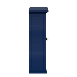 Armoire murale de salle de bain en effet bois bleu avec 2 portes