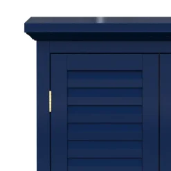 Armoire murale de salle de bain en effet bois bleu avec 2 portes