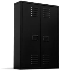 Armoire murale ESTER 2 portes métal noir design industriel