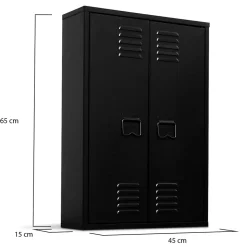 Armoire murale ESTER 2 portes métal noir design industriel