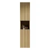 Armoire murale salle de bain 160 cm, meuble étroit avec 2 portes et 1 compartiment ouvert, finition bois Corolla