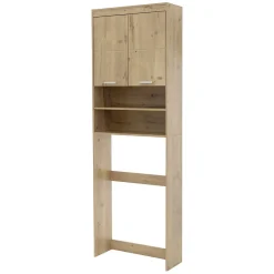 Armoire pour machine à laver 63x24x187 cm armoire haute MDF chêne salle de bain