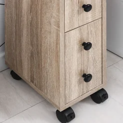 Armoire pour papier toilette - porte-papier toilette - 3 niveaux + sortie papier - aspect chêne clair