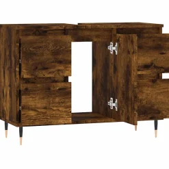 Armoire salle de bain chêne fumé 80x33x60cm bois d'ingénierie vidaXL