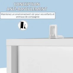 Armoire salle de bain, meuble de rangement colonne avec miroir, 2 portes, étagères réglables, 30x28x170cm, blanc