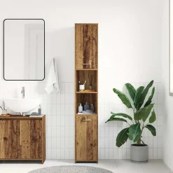 Armoire salle de bain vieux bois 30x30x183,5 cm bois ingénierie vidaXL