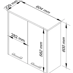 Armoire salle de bains AKORD FIN accr. au mur Chêne Artisan 60 cm 2 portes façade Chêne Artisan 2 étagères 60x22,5x60 cm
