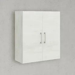 Armoire Suspendue À Deux Portes En Chêne Blanc Effet Bois