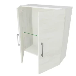 Armoire Suspendue À Deux Portes En Chêne Blanc Effet Bois