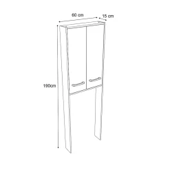 Armoire WC GoodHome Ladoga blanc L. 60 x H. 190 x P. 15 cm