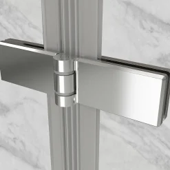 ATEA Porte de douche d'angle H.180 cm pliante et pivotante - verre transparent 80 x 80 cm - Saniverre