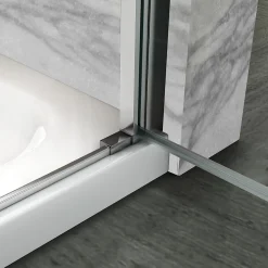 ATEA Porte de douche d'angle H.180 cm pliante et pivotante - verre transparent 80 x 80 cm - Saniverre